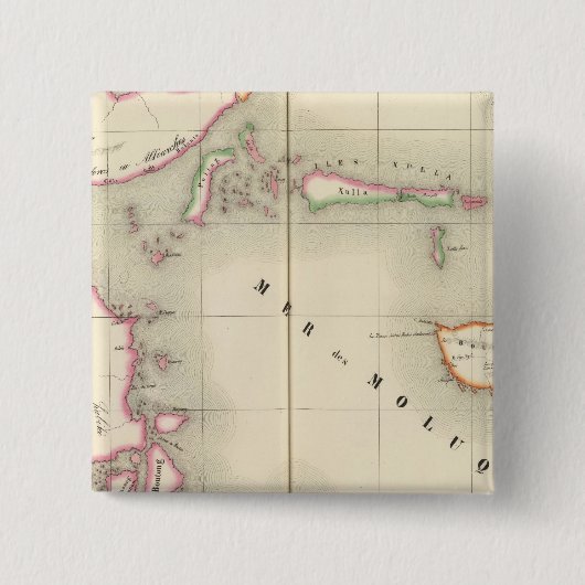 Maluku Oceania no 21 Vierkante Button 5,1 Cm (Voorkant)