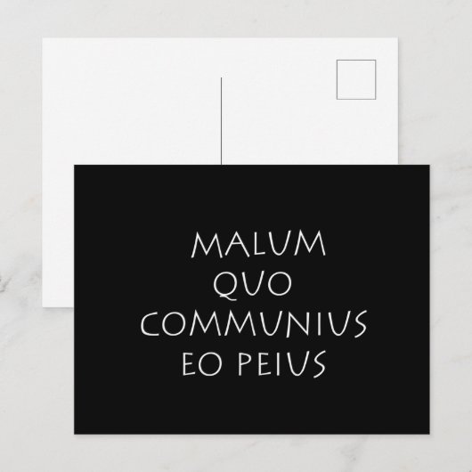 Malum quo communius eo peius briefkaart (Voorkant / Achterkant)