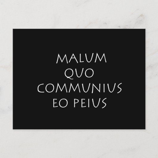 Malum quo communius eo peius briefkaart (Voorkant)