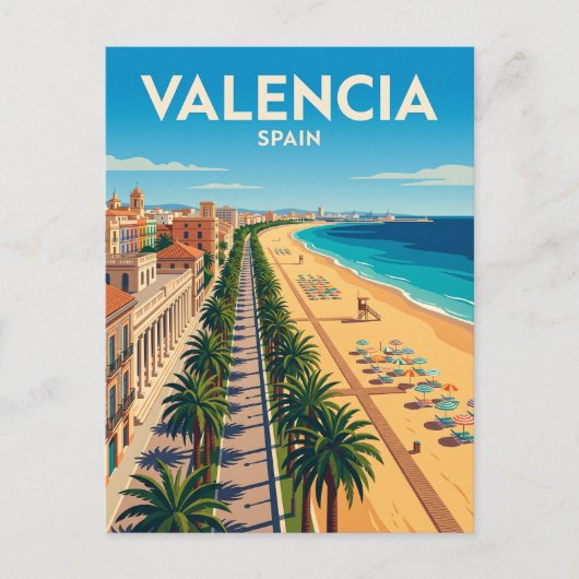 Malvarrosa-strand Spanje Briefkaart (Voorkant)