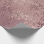 Malve Pink Gold Blush Delicate Floral Ornament Cadeaupapier (Hoek)
