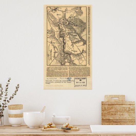 Malvern Hill Battle Map Poster (Keuken)