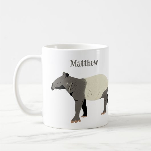 Malyan Tapir Illustration Personalized Wild Animal Koffiemok (Links)