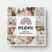 Mam 12 Foto Collage Rainbow Plaque Fotoplaat (Voorkant)