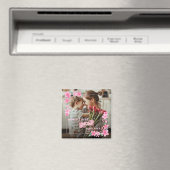 Mam 1 foto modern elegant roze girly moederdag magneet (Insitu (Vaatwasser))