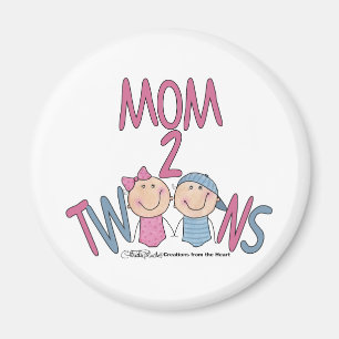 Mam 2 Twins Boy en Girl Magneet