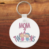 Mam 2 Twins Boy en Girl Sleutelhanger (Voorkant)