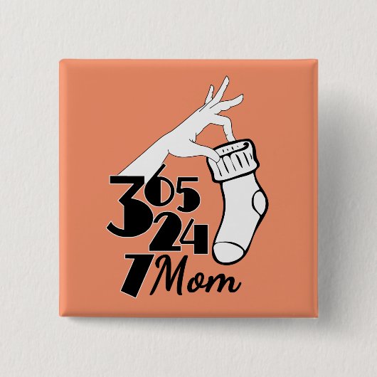 Mam 365 24 7 vierkante button 5,1 cm (Voorkant)