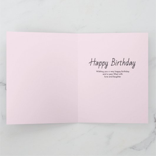 Mam 3 Foto Feminine Pink Floral Birthday Kaart (Binnen)