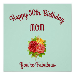 Mam 50th Birthday Poster