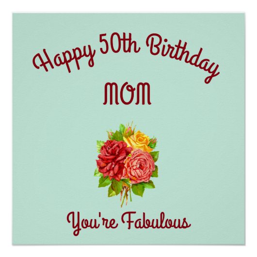 Mam 50th Birthday Poster (Voorkant)