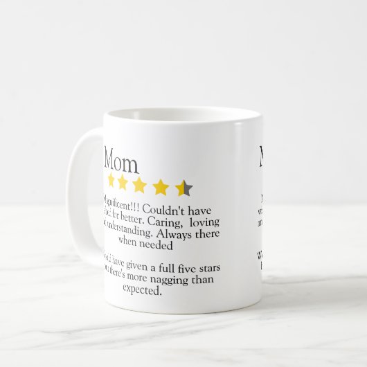 Mam, 5 sterren review, grappig. koffiemok (Voorkant links)