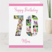 Mam 70th Birthday Number 70 Foto Collage Kaart (Voorkant)