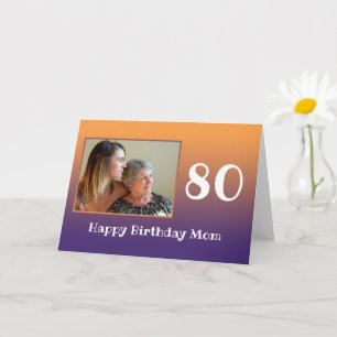 Mam 80th Birthday 80 Years Old Text Photo Template Kaart