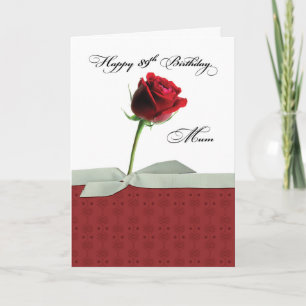 Mam 89th Birthday Red Rose Kaart