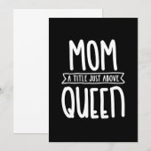 Mam A Title net boven Queen Moederdag Gift Kaart (Voorkant / Achterkant)