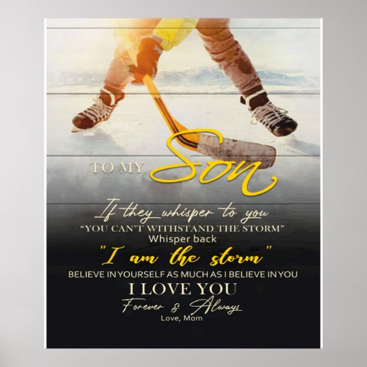 Mam aan mijn zoon Gift, zoon Birthday Gift Idee Poster (Voorkant)