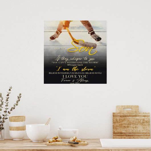 Mam aan mijn zoon Gift, zoon Birthday Gift Idee Poster (Keuken)