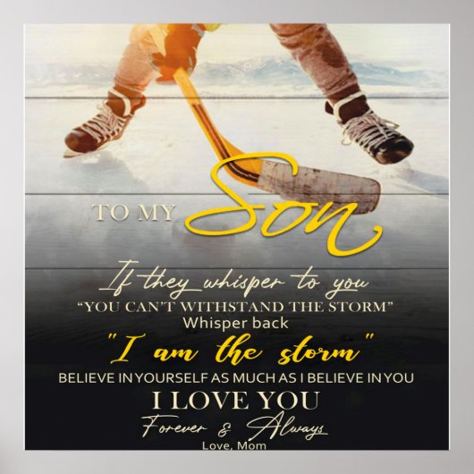 Mam aan mijn zoon Gift, zoon Birthday Gift Idee Poster (Voorkant)