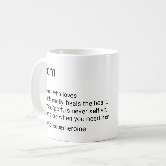 Mam - aangepaste definitie voor Moederdag koffie-M Koffiemok (Voorkant links)