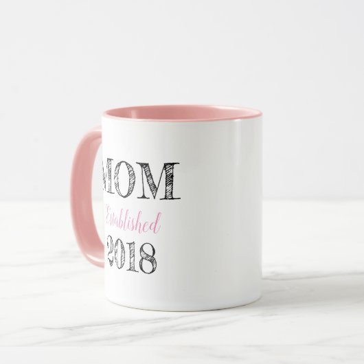 Mam (aanpasbaar) opgericht in 2018 mok (Voorkant links)