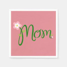 Mam Aardbei Roze Standaard Cocktail Papier Servet