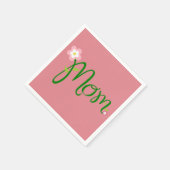 Mam Aardbei Roze Standaard Cocktail Papier Servet (Hoek)