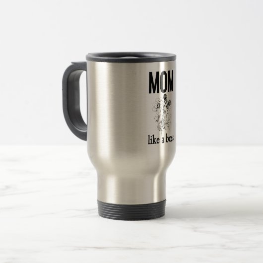 Mam Als een Boss Moederdag Reizen Mok (Voorkant links)