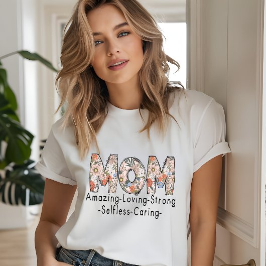 Mam Amazing Loving Floral Typografie Tri-Blend Shirt
