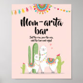 Mam-arita Margarita Bar Fiesta Llama Shower Sign Poster (Voorkant)