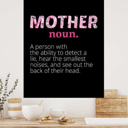 Mam Art Floral Moeder Definition Poster (Keuken)