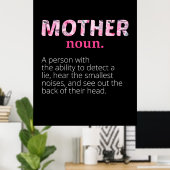 Mam Art Floral Moeder Definition Poster (Thuiskantoor)
