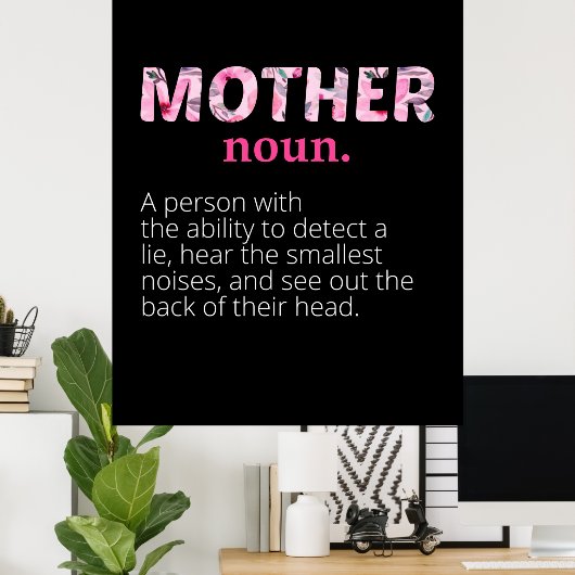 Mam Art Floral Moeder Definition Poster (Thuiskantoor)