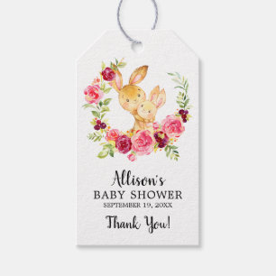 Mam & Baby Bunny Shower Favor Gift Label Cadeaulabel