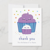 Mam & Baby Cupcake Bedankkaart (Voorkant)