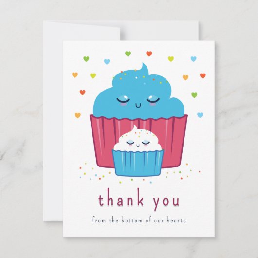 Mam & Baby Cupcake Bedankkaart (Voorkant)