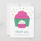 Mam & Baby Cupcake Bedankkaart (Voorkant)