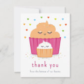 Mam & Baby Cupcake Bedankkaart (Voorkant)