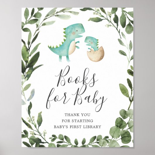Mam Baby Dinosaur Baby shower Books for Baby Sign Poster (Voorkant)