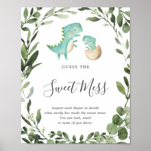 Mam Baby Dinosaur Baby shower raadt de zoete makre Poster