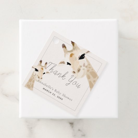 Mam & Baby Giraffe Baby shower Dank u Bedankjes Labels (In situ)