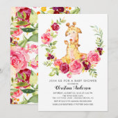 Mam & Baby Giraffe Baby shower Kaart (Voorkant / Achterkant)