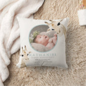 Mam & Baby Giraffe Blauw Foto Baby Stats Kussen (Deken)