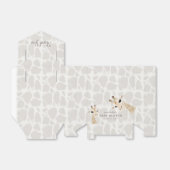 Mam & Baby Giraffe Greige Waterverf Baby shower Bedankdoosjes (Uitgevouwen)