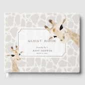 Mam & Baby Giraffe Greige Waterverf Gastenboek (Voorkant)
