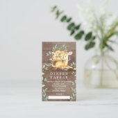 Mam & Baby Herten Baby shower Luier Raffle Ticket Informatiekaartje (Staand voorkant)