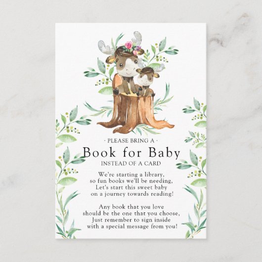Mam & Baby Moose Baby shower Boek voor Baby Kaart (Voorkant)