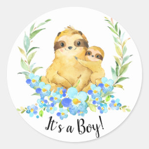 Mam & Baby Sloth Het is een Sticker van de Jongens