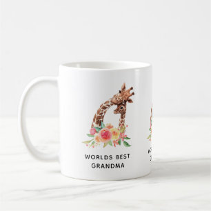 Mam & Baby Waterverf Giraffe Werelden Beste Oma Koffiemok