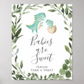 Mam BabyDinosaur Baby shower Baby's zijn zoet geba Poster (Voorkant)